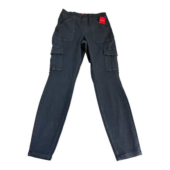 Spanx Stretch Twill Ankle Cargo Women's Pants Washed Black Size L,M - Picture 2 of 7